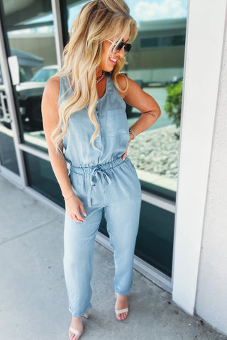 Keep Living Chambray Jumpsuit
