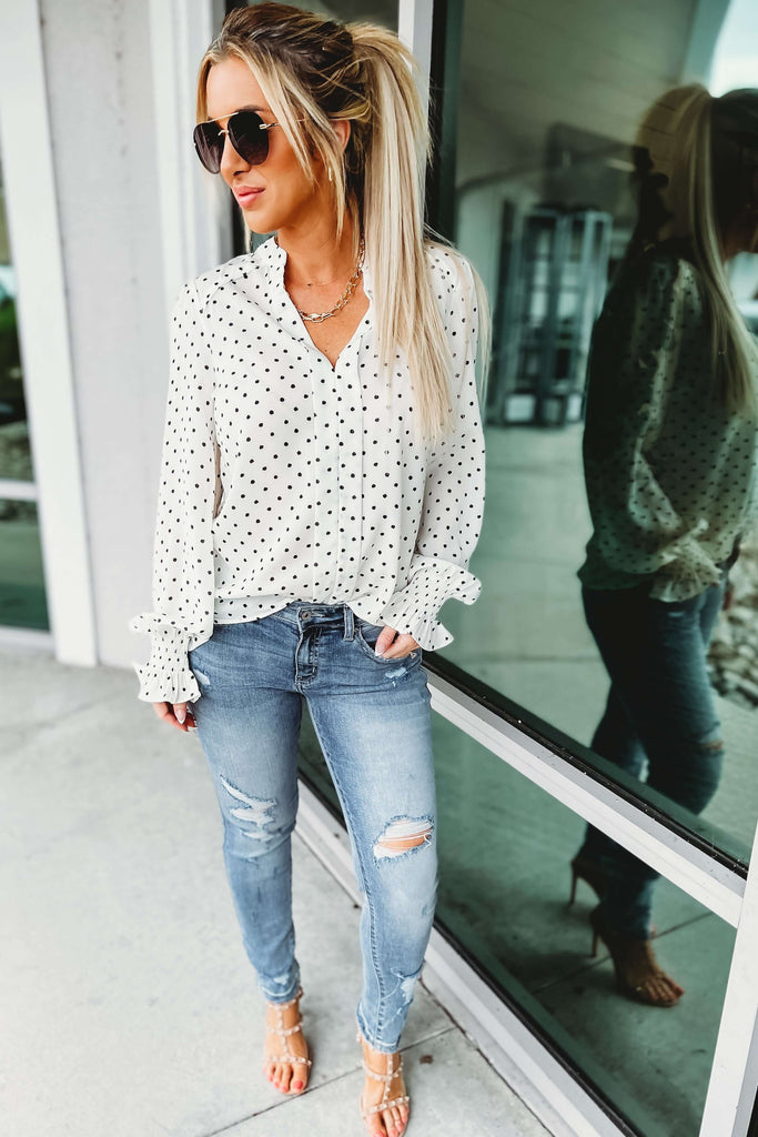 (More colors) Pretty and Chic Dot Blouse