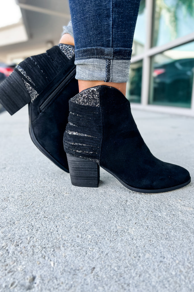 Glitz and Glamour Black Booties