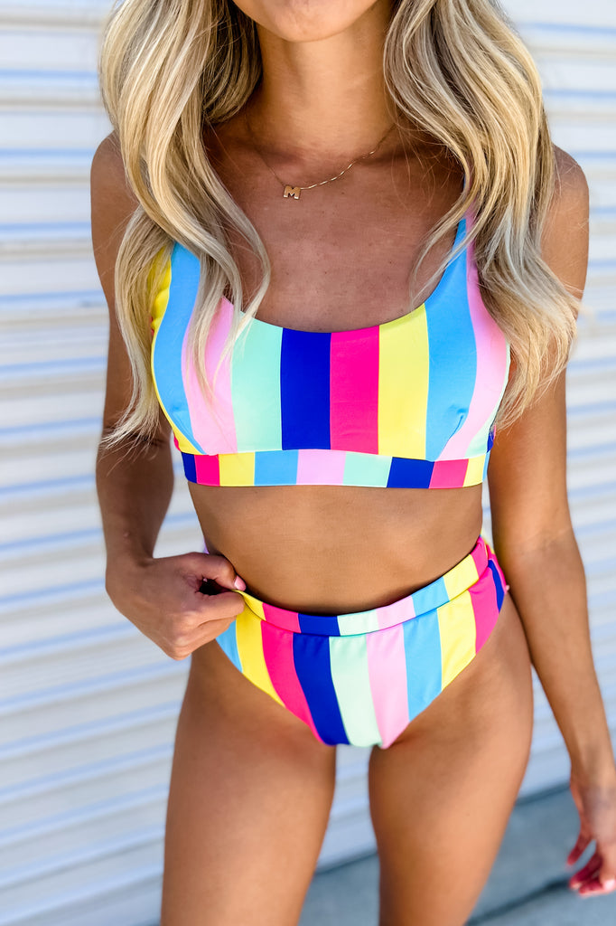 Maui Rainbow Striped Bikini SET