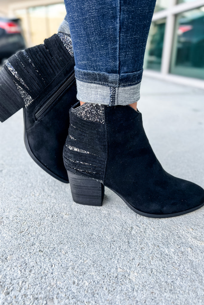 Glitz and Glamour Black Booties