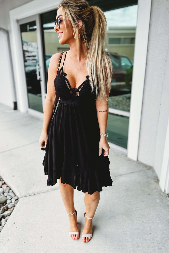 (More Colors) Wild Heart Asymmetrical Hem Bralette Dress