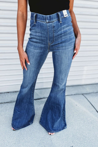 JUDY BLUE Naomi Super High Rise Long Length Flare Jeggings - Simply Me Boutique