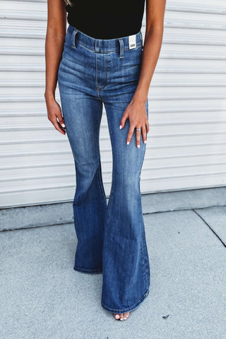 JUDY BLUE Naomi Super High Rise Long Length Flare Jeggings - Simply Me Boutique