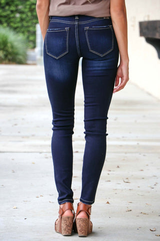 KANCAN A Perfect World Skinny Fit Jeans (Dk Wash) - Simply Me Boutique