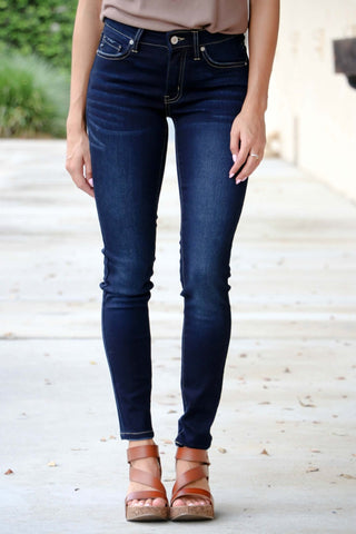 KANCAN A Perfect World Skinny Fit Jeans (Dk Wash) - Simply Me Boutique