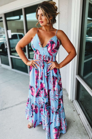 SIZE S - (More Colors) Close to My Heart Floral Maxi Dress - Simply Me Boutique