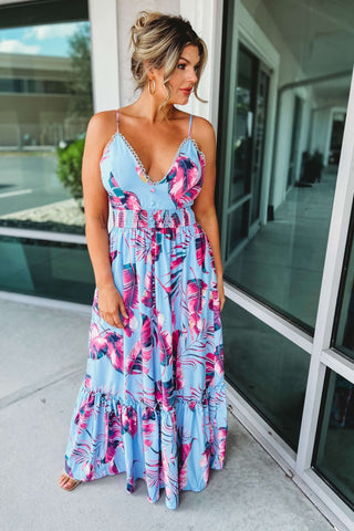 SIZE S - (More Colors) Close to My Heart Floral Maxi Dress - Simply Me Boutique