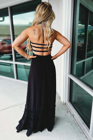 Tell Me Something Halter Ruffled Maxi Dress MORE COLORS! - Simply Me Boutique