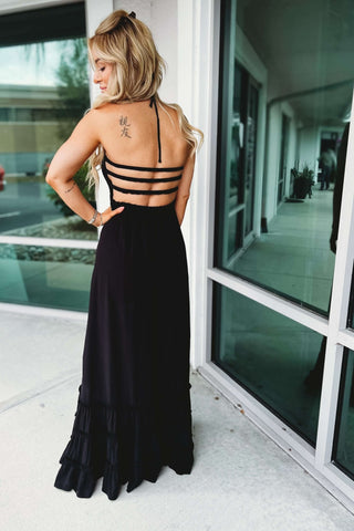 Tell Me Something Halter Ruffled Maxi Dress MORE COLORS! - Simply Me Boutique